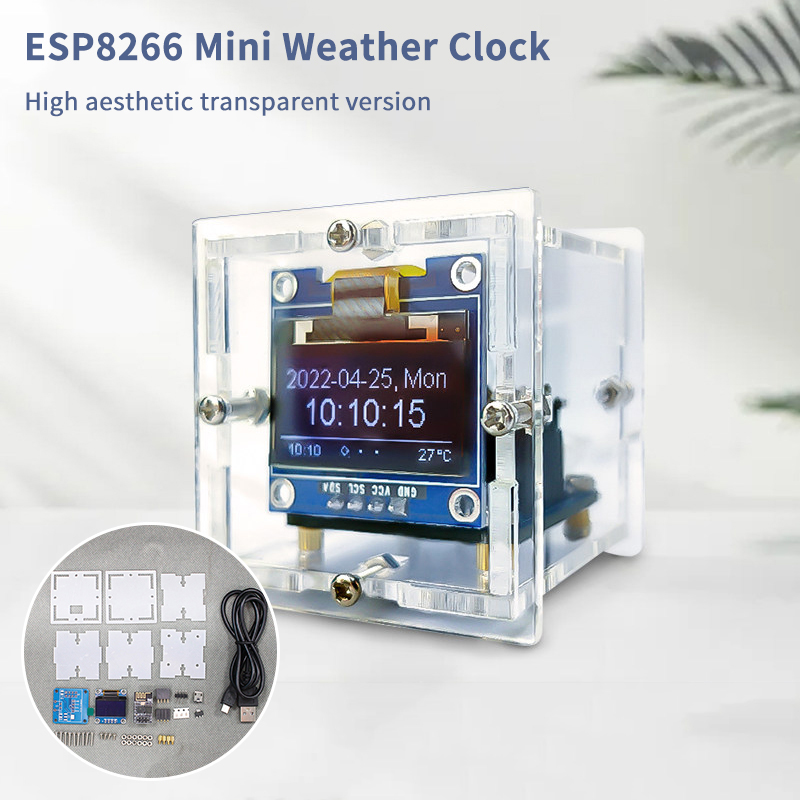 Diy Electronics News - ESP8266 Mini Weather Clock Kit DIY