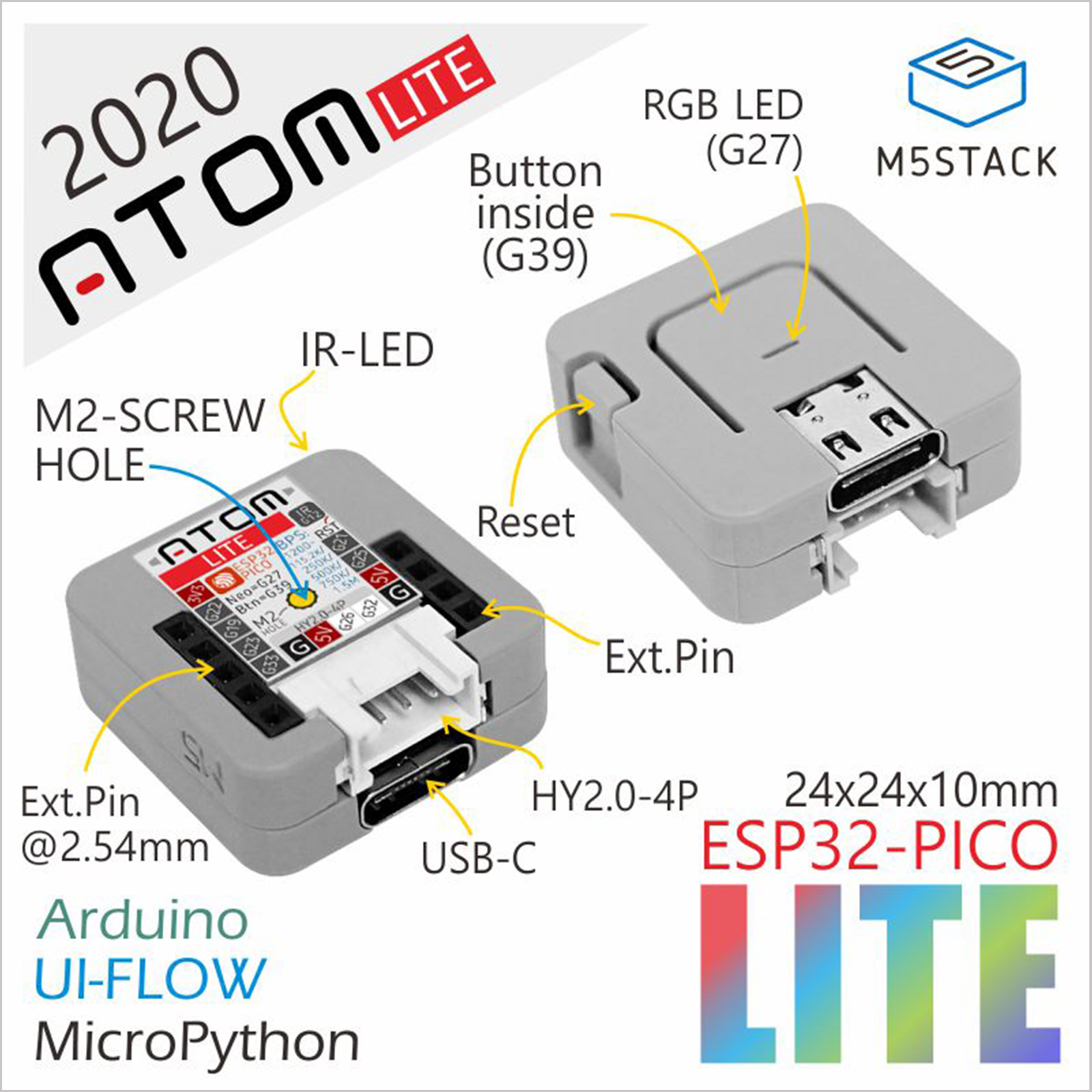 Diy Electronics Kits - M5Stack Official ATOM Lite ESP32 IoT