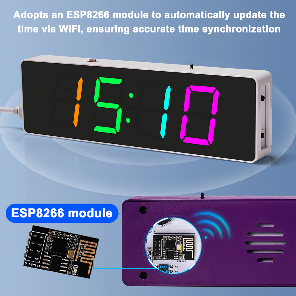 ESP8266 IoT Colorful WiFi Cloc - Diy Home Electronics Projects review and price