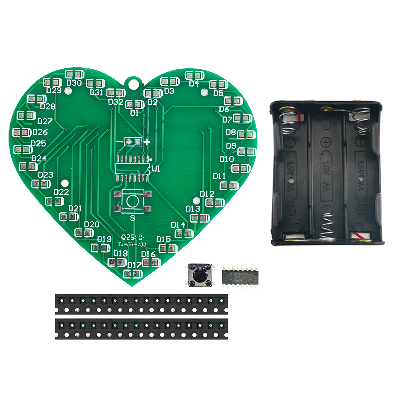 DIY LED Heart Flashing Light K - Diy Electronics News review and price