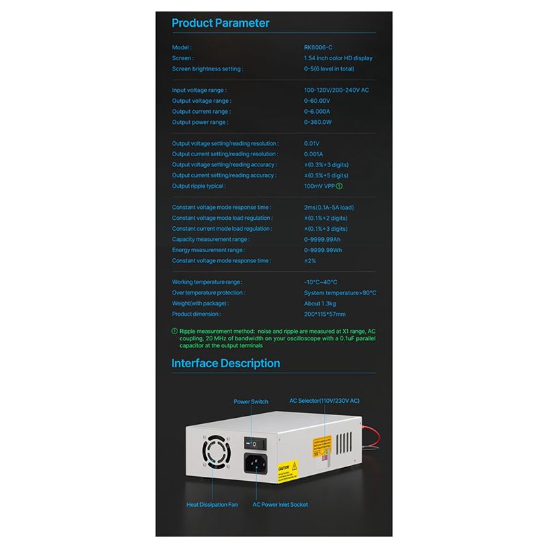 RD RK6006-C 60V 6A 4 Digit AC  - Dc Power Supply Variable review and price
