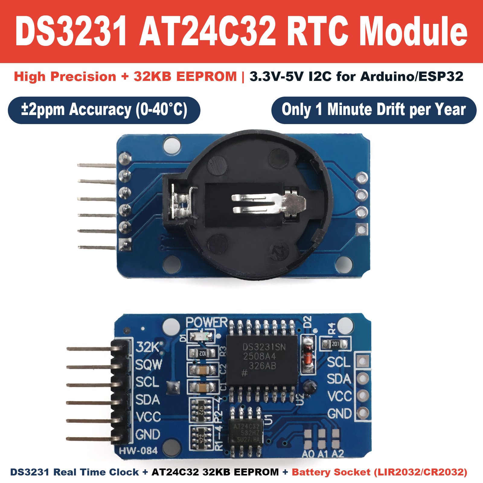 DS3231 AT24C32 IIC Precision R - Rtc Module Ds3231 review and price